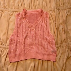 Pink Knit Sweater Vest